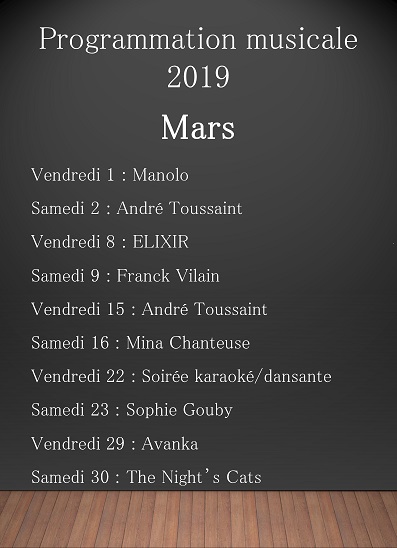 soirée evreux restaurant la chapelle mars 2019